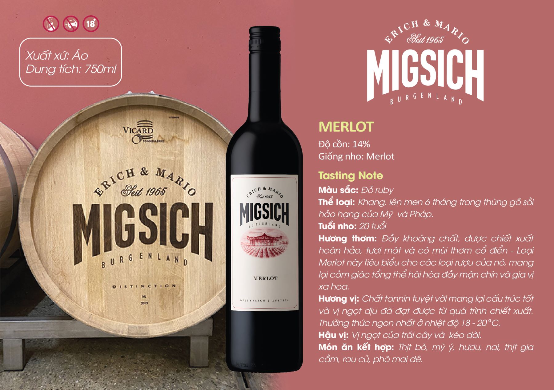 Thông tin về rượu vang đỏ MIGSICH_Merlot